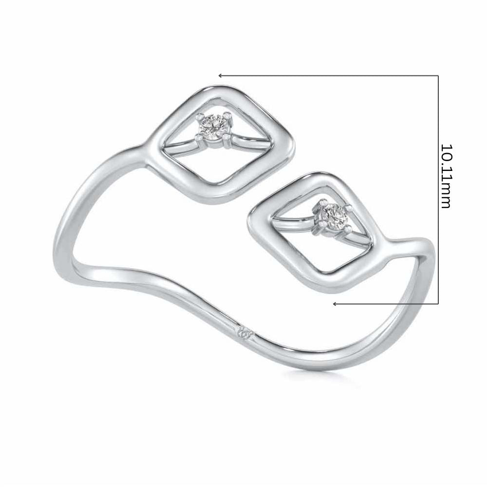 Inverted Twigs Silver Ring - White Gold - Image 5