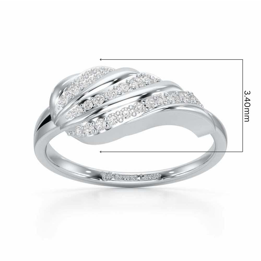 Secret Sparkle Silver Ring - White Gold - Image 5