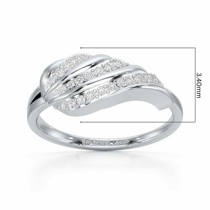 Secret Sparkle Silver Ring - White Gold - Image 5