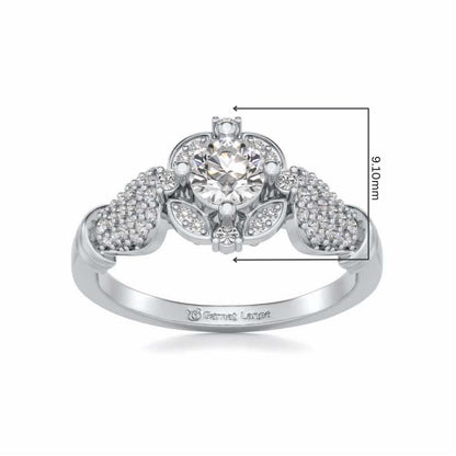 Glitter away Solitaire Silver Ring - White Gold - Image 5