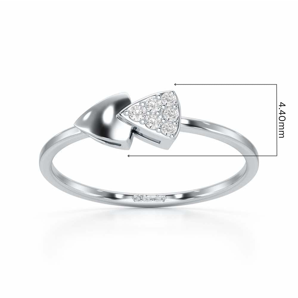 Airy Pointers Silver Ring - White Gold - Image 5