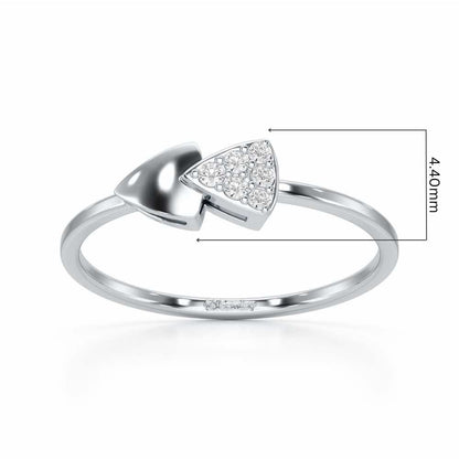 Airy Pointers Silver Ring - White Gold - Image 5