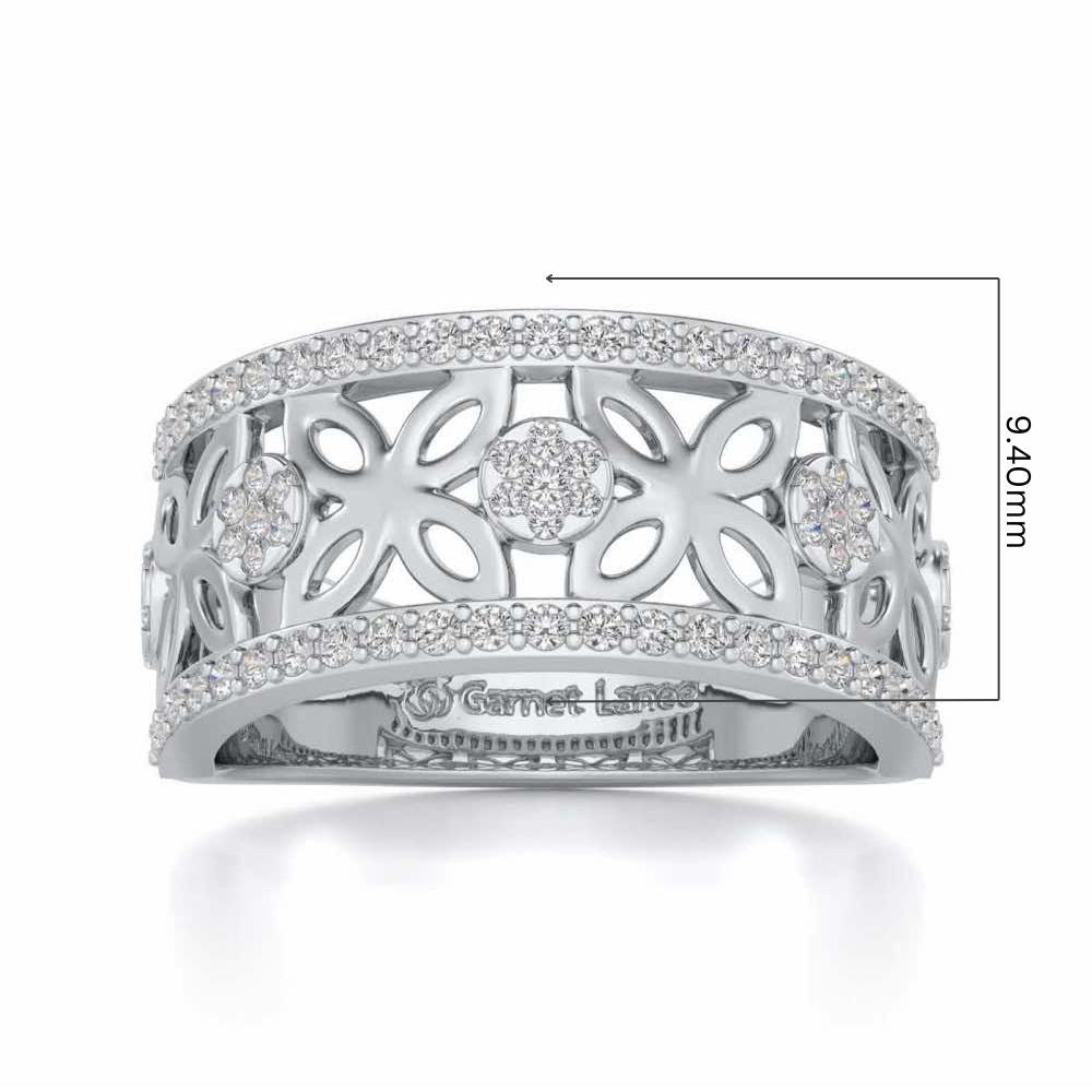 Florred Silver Band Ring - White Gold - Image 5