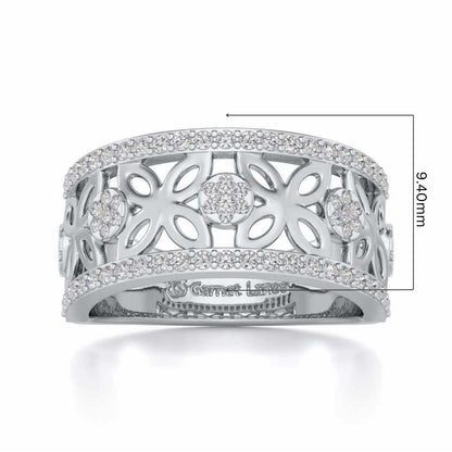 Florred Silver Band Ring - White Gold - Image 5