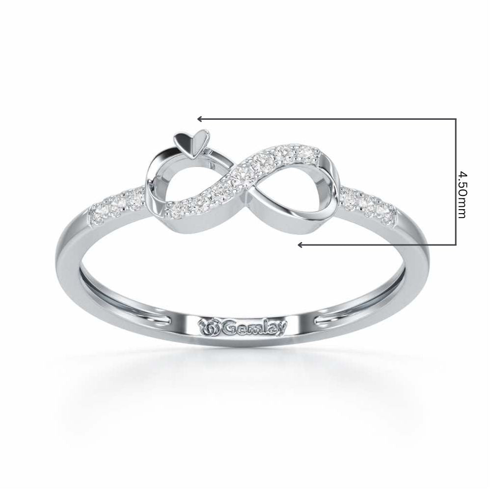 Eternity Silver Ring - White Gold - Image 2