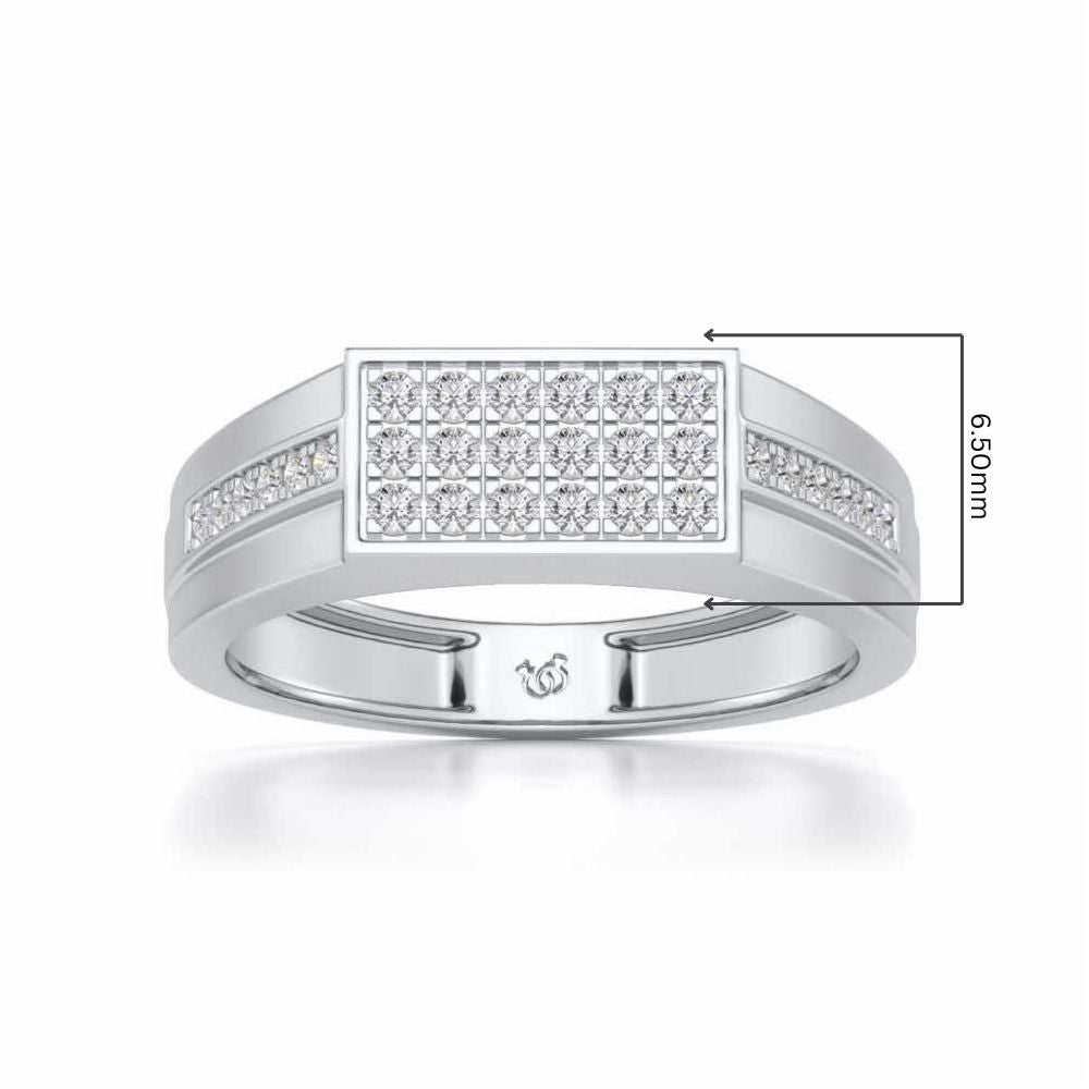 Star System Silver Ring For Men - White Gold - Image 5