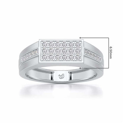 Star System Silver Ring For Men - White Gold - Image 5