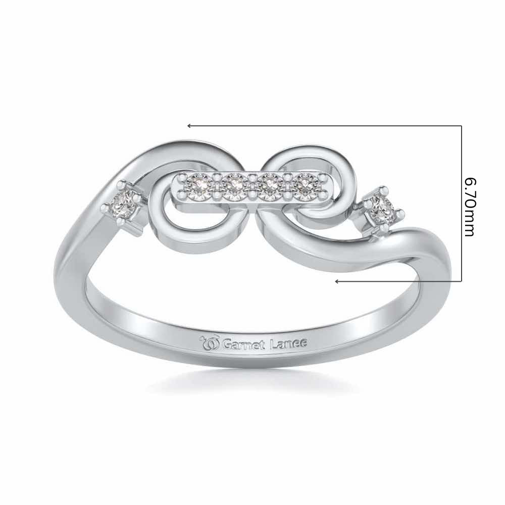 Meena Silver Ring - White Gold - Image 5
