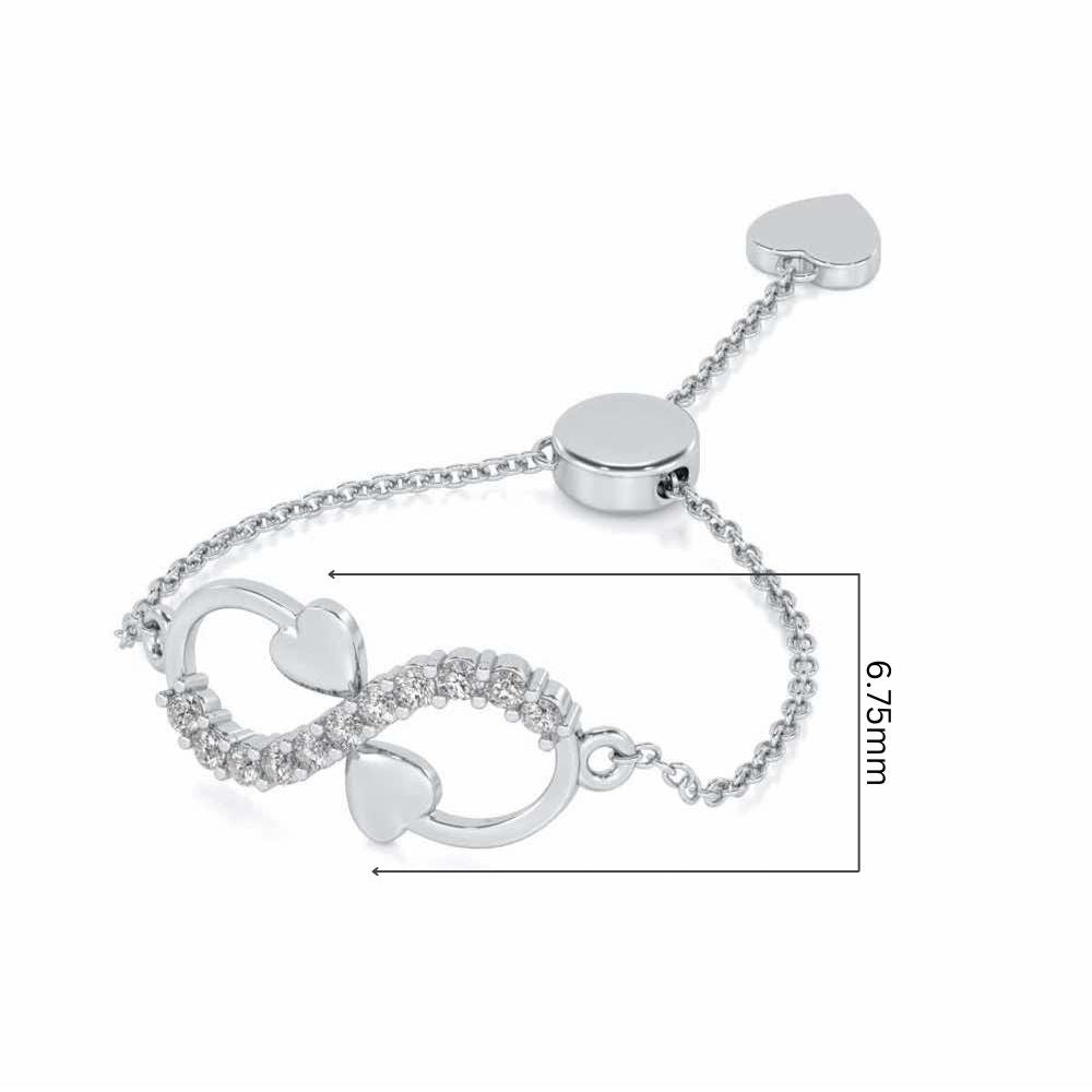 Infinity Adjustable Silver Ring - White Gold - Image 5