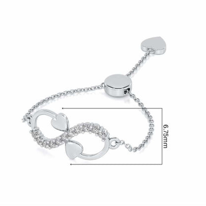 Infinity Adjustable Silver Ring - White Gold - Image 5