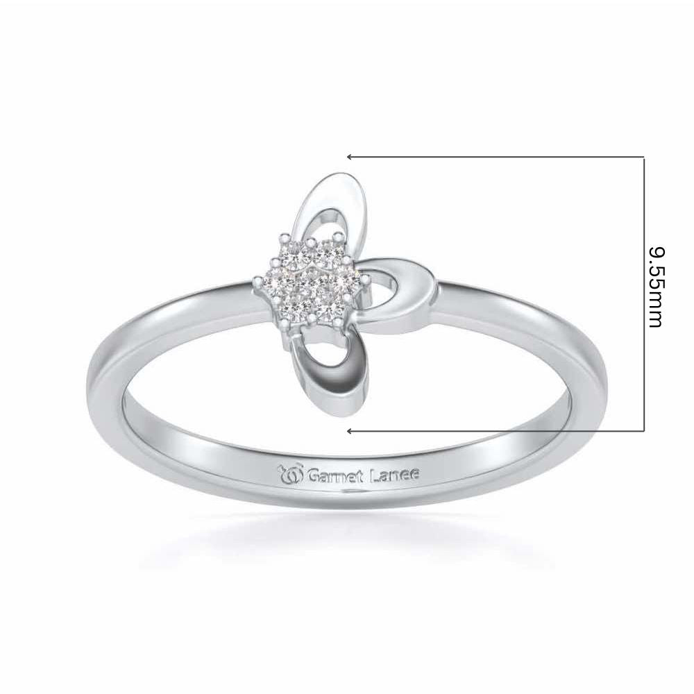 Tri-Petal Silver Ring - White Gold - Image 5