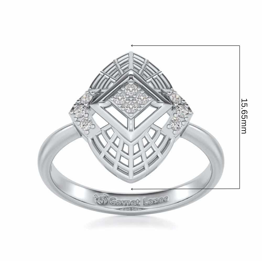 Charm Mesh Silver Ring - White Gold - Image 5