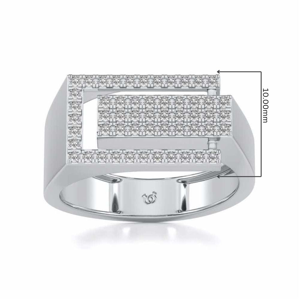 Crepuscule Silver Ring For Men - White Gold - Image 5