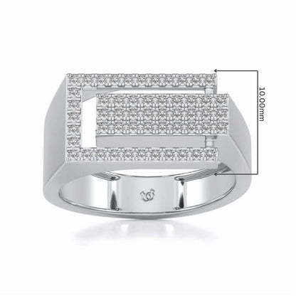 Crepuscule Silver Ring For Men - White Gold - Image 5