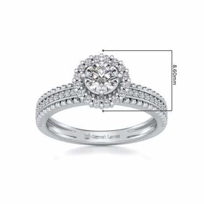 Regal Charm Solitaire Silver Ring - White Gold - Image 5