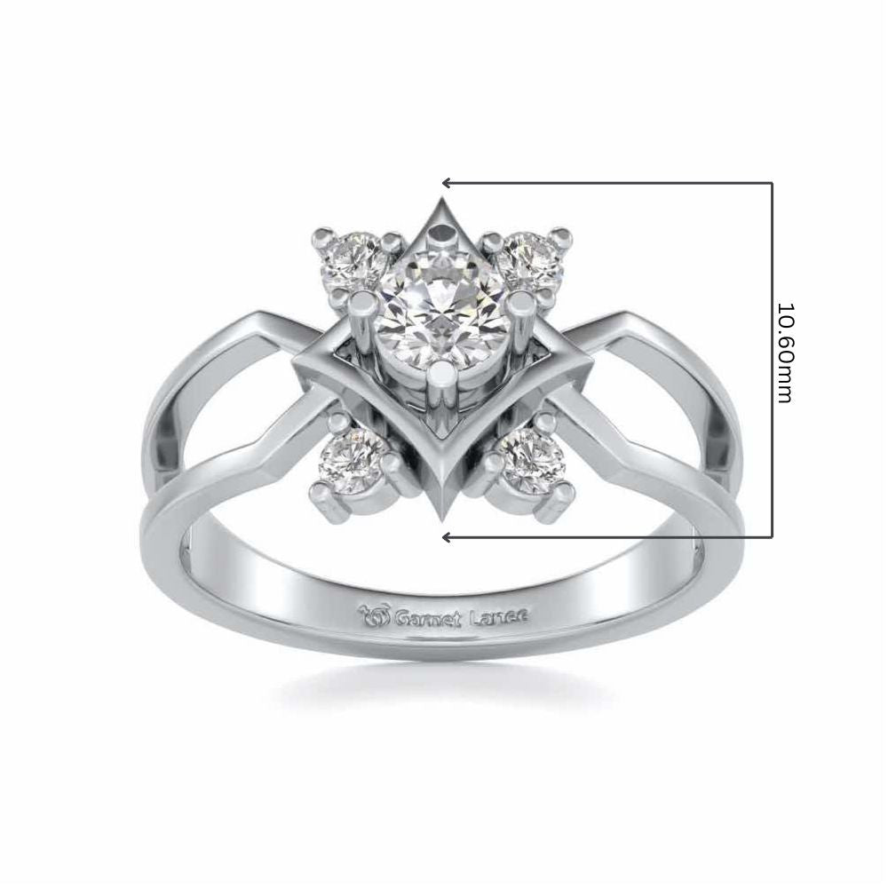 Excellency Solitaire Silver Ring - White Gold - Image 5