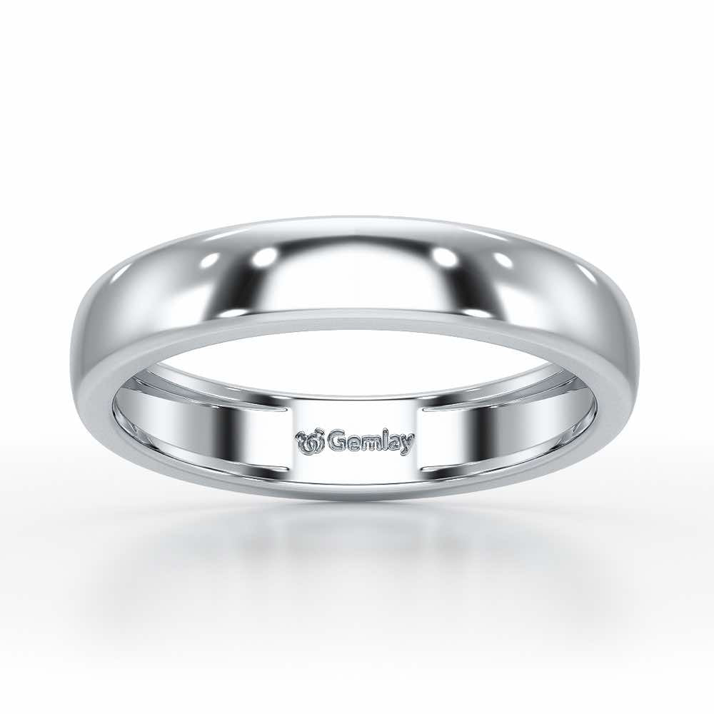 Preston Simple Band For Men - White Gold - Image 2