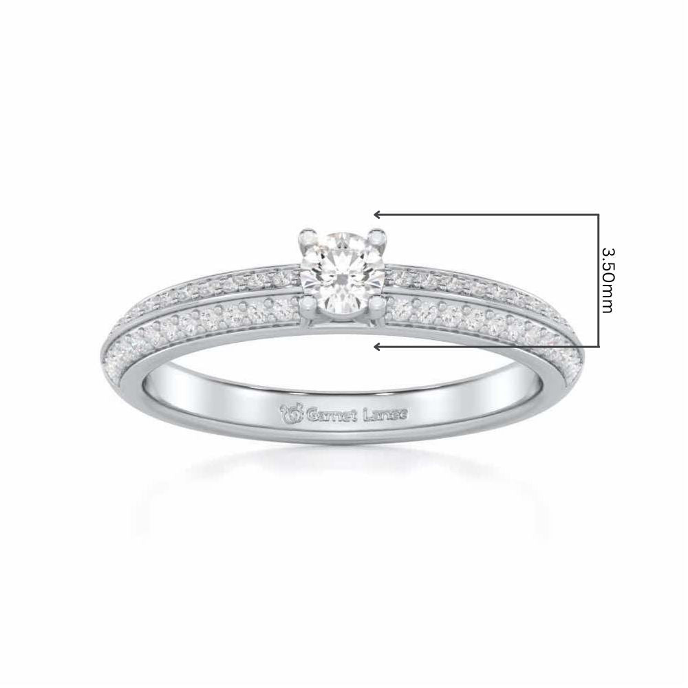 Grandeur Orbit Women Solitaire Ring - White Gold - Image 5