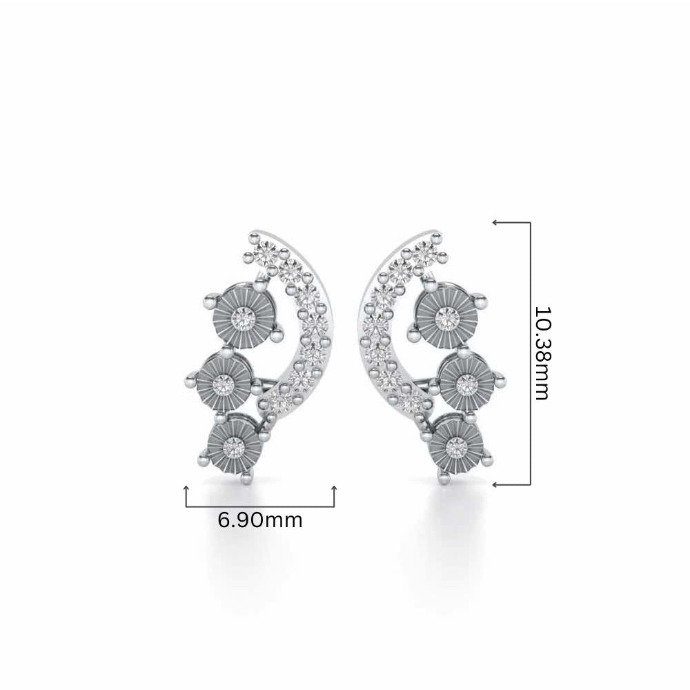 Bavita Silver Earrings - White Gold - Image 4