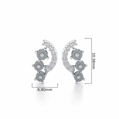 Bavita Silver Earrings - White Gold - Image 4