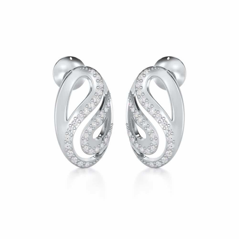 Radiant Cadence Silver Earrings - White Gold - Image 2