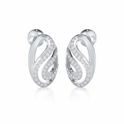 Radiant Cadence Silver Earrings - White Gold - Image 2