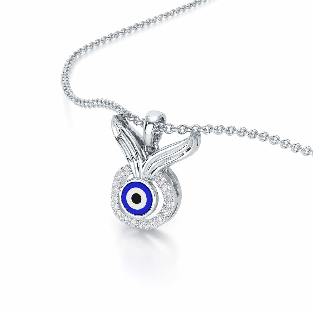 Divine Shield Silver Pendant - White Gold - Image 2