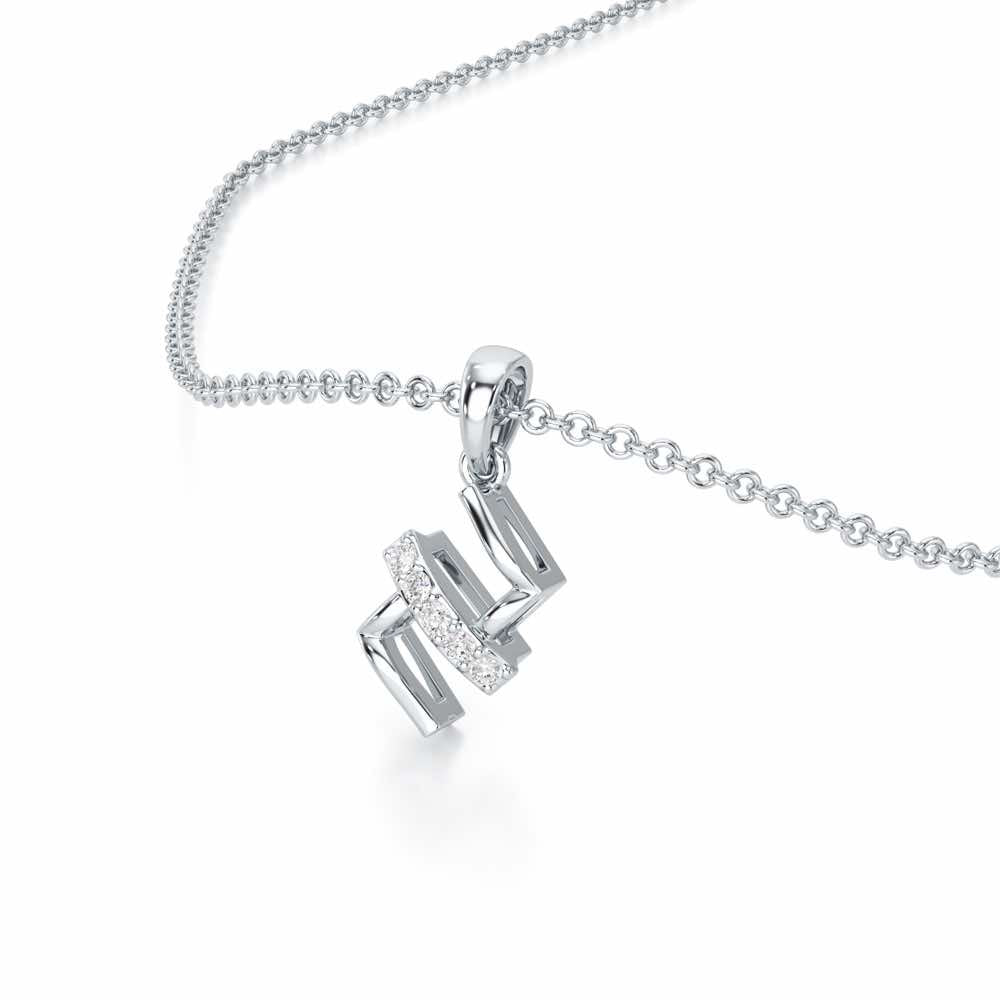 Subtle Spark Silver Pendant - White Gold - Image 2