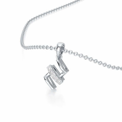Subtle Spark Silver Pendant - White Gold - Image 2
