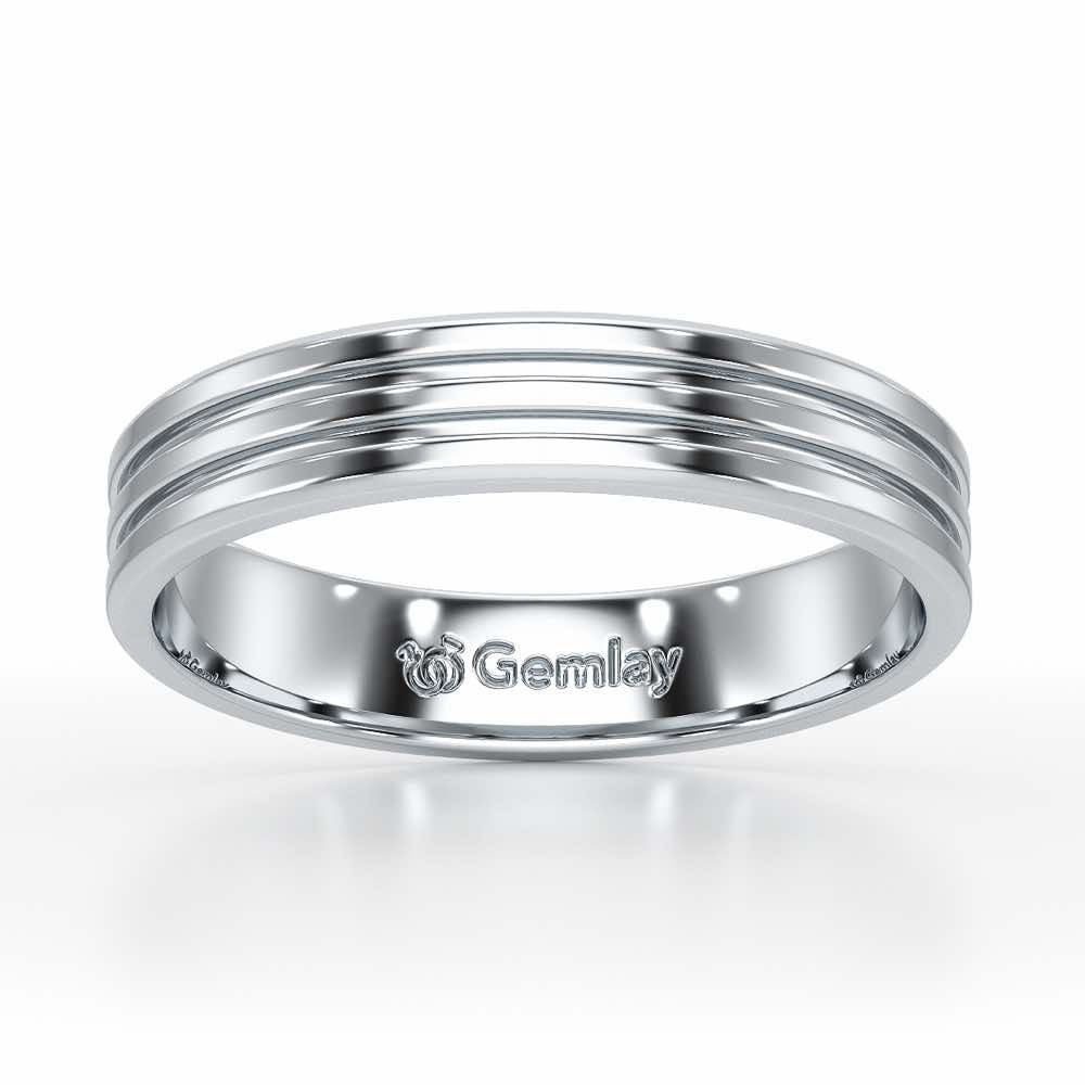 Elton Silver Band For Men - White Gold - Image 2
