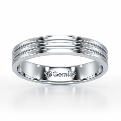 Elton Silver Band For Men - White Gold - Image 2