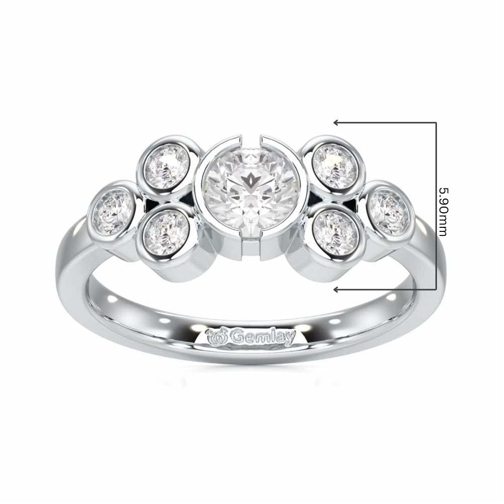 Graceful Aura Solitaire Ring - White Gold - Image 5