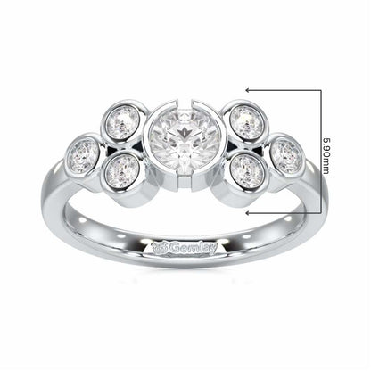 Graceful Aura Solitaire Ring - White Gold - Image 5