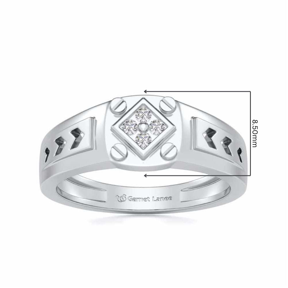 Geometric Ring For Men - White Gold - Image 5