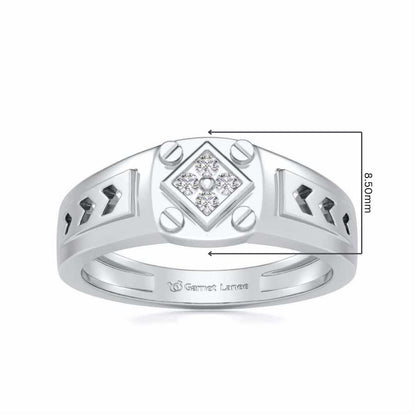 Geometric Ring For Men - White Gold - Image 5