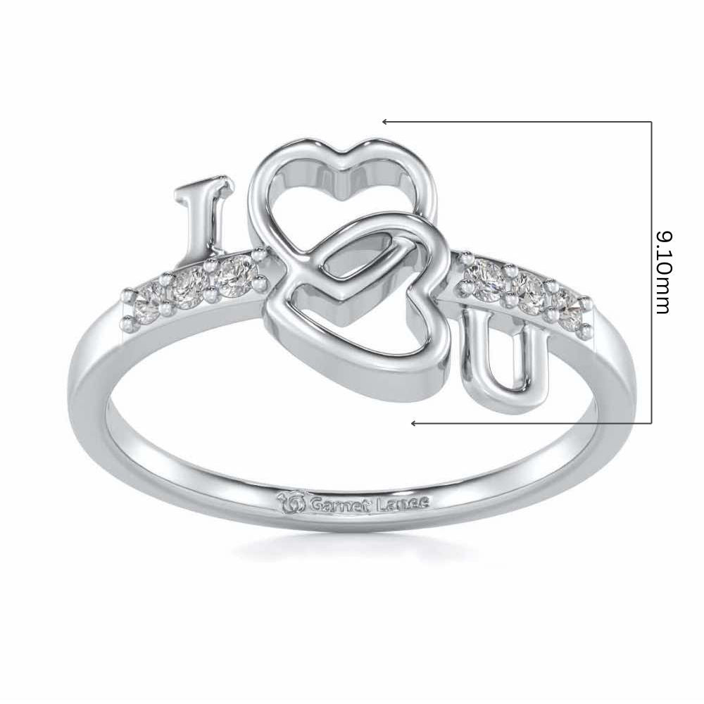 Clung Heart Silver Ring - White Gold - Image 5