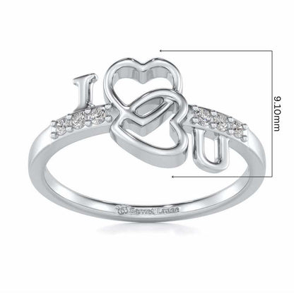 Clung Heart Silver Ring - White Gold - Image 5