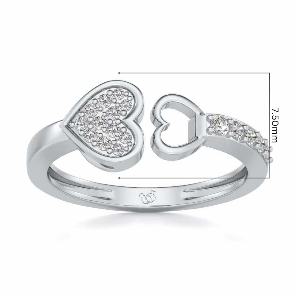 Gimme Your Heart Silver Ring - White Gold - Image 5