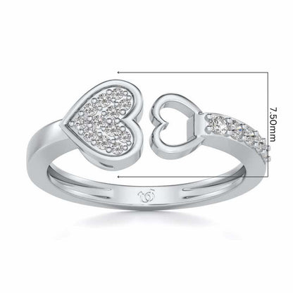 Gimme Your Heart Silver Ring - White Gold - Image 5