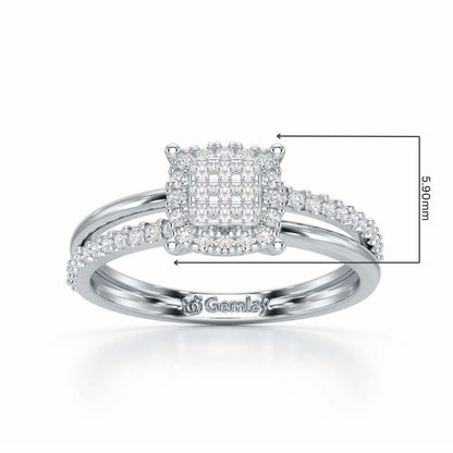 Dawn of Glow Silver Ring - White Gold - Image 2
