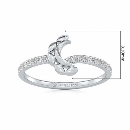 Moon C Silver Ring - White Gold - Image 5
