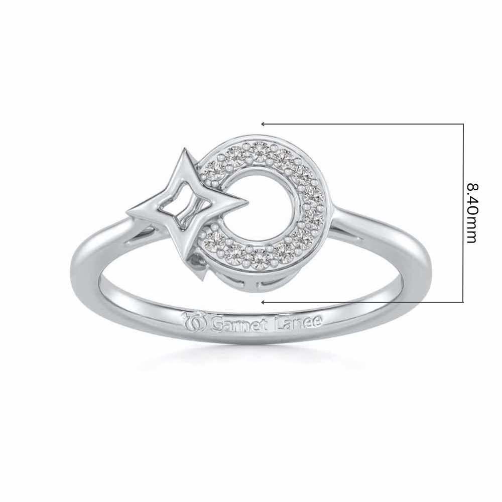 Star Glow Silver Ring - White Gold - Image 5