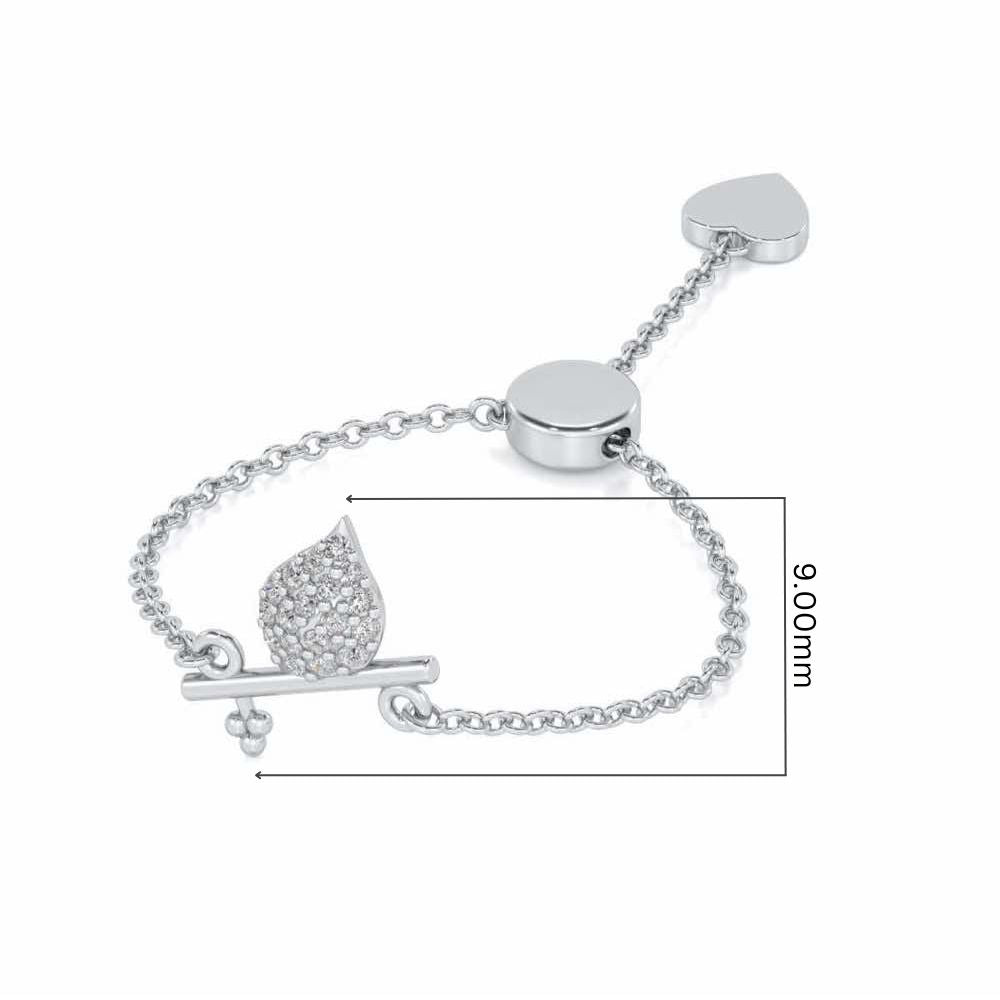 Flute Adjustable Silver Ring - White Gold - Image 5