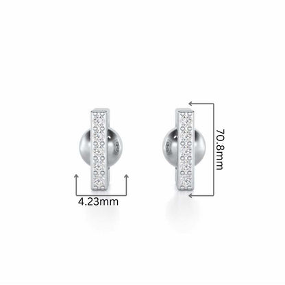 Exquisite Enchantment Silver Stud Earrings - White Gold - Image 4
