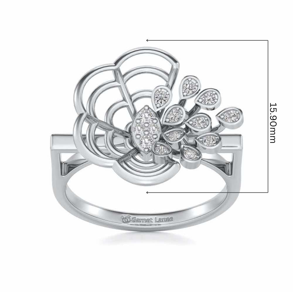 Melt Flora Silver Ring - White Gold - Image 5