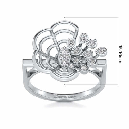 Melt Flora Silver Ring - White Gold - Image 5