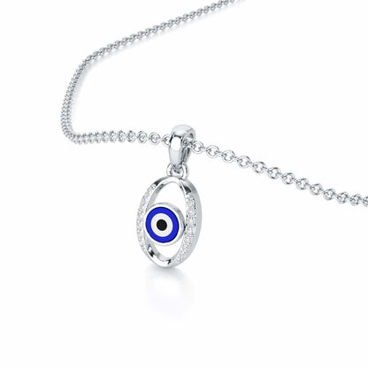 Divine Watcher Silver Pendant - White Gold - Image 2