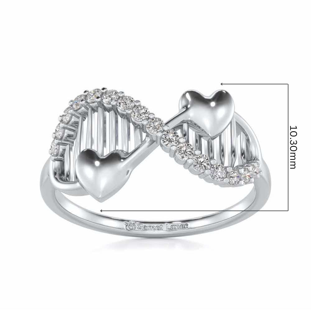 Infinity Wave Silver Ring - White Gold - Image 5