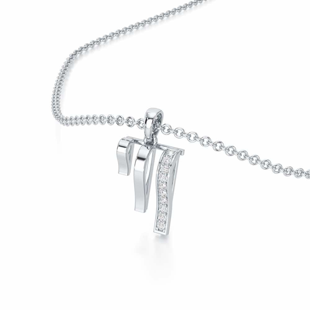Shine Graph Silver Pendant - White Gold - Image 2