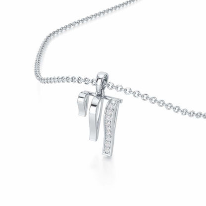 Shine Graph Silver Pendant - White Gold - Image 2